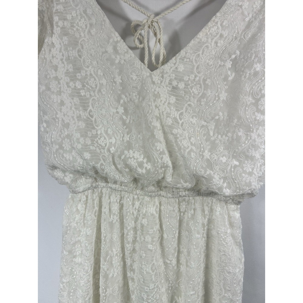 Cupcakes And Cashmere Women's Y2K Lace Top Size XS Open Back Fairy Babydoll Boho - Picture 2 of 9